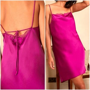 Ex-Next Größe 8 Fuchsia Satin & Spitze Hemd Nachtkleid - Bild 1 von 11