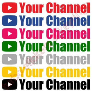 YOUTUBE CHANNEL CUSTOM VINYL STICKER 8 COLOURS ADVERTISE CAR TRUCK LAPTOP 230MM - Picture 1 of 2