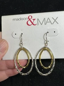 Earrings Pierced Oval Dangles MADISON & MAX Vintage M-6563* - Picture 1 of 3