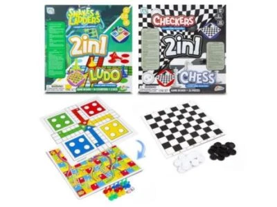 2 IN 1 BOARD GAMES TRAVEL EDITION SNAKES & LADDERS LUDO CHESS CHECKERS BY GRAFIX - Image 1 of 4
