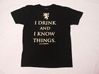 Game Of Thrones XL I Drink And I Know Things Crew T Shirt SS Black Cotton SS