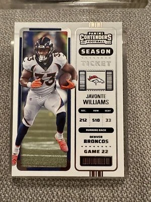 2022 Panini Contenders Season Ticket Javonte Williams #31 Denver Broncos - Image 1 of 2