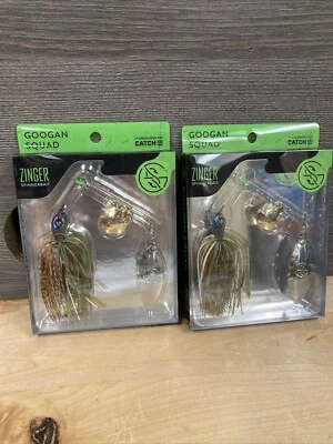 GOOGAN BAITS 2 Pack Googan Squad Zinger Spinnerbait 3/8oz Colorado #2 - Willow Bluegill New