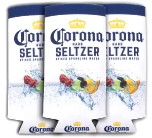 Corona Beer Seltzer Slim Skinny Tall 12oz Can Bottle Coozie Koozie Koozy 3-Pack - Picture 1 of 5