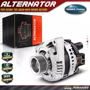 Alternator for Acura	TSX 2009-2014 Honda Accord 2008-2012 2.4L130A CW 7-Groove - Picture 1 of 9