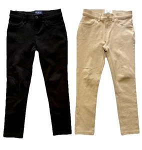The Childrens Place Uniform Ponte Knit Pull On Jeggings LOT Girls Sz 6 Blk Khaki - Picture 1 of 8