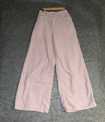 Calça de veludo feminina Topshop perna larga rosa cintura alta tamanho W26 L30 - Imagem 1 de 4