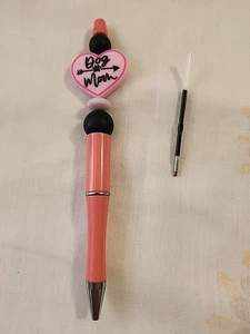 Cartucho de tinta extra con cuentas de silicona rosa negro con cuentas de corazón de mamá para perro - Imagen 1 de 3