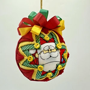 Santa & Hermey Christbaumschmuck 3" Handarbeit gesteppt gefaltet Stern Kugel - Bild 1 von 6