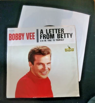 Bobby Vee BE TRUE TO YOURSELF / A LETTER FROM BETTY 45RPM  #55581 - Imagem 1 de 4