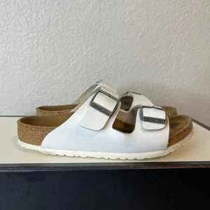 Sandalias Birkenstock Arizona blancas plantilla sin cordones jóvenes niños talla 31 EU/13 EE. UU. - Imagen 1 de 10