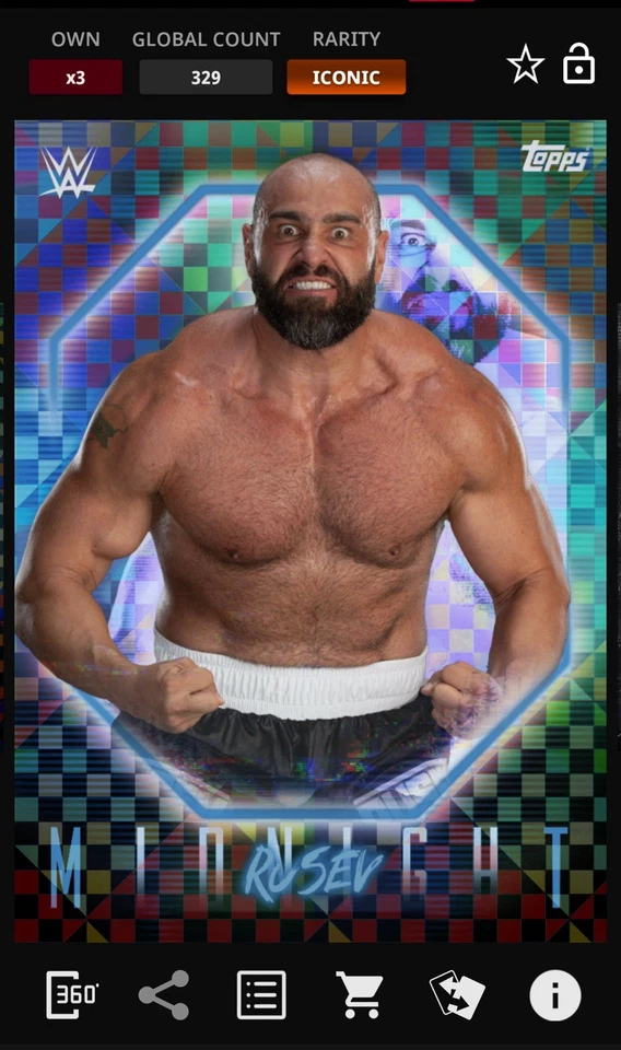 Rusev - Moonrise Base Iconic - Topps Slam WWE Midnight 25 - Image 1 of 1