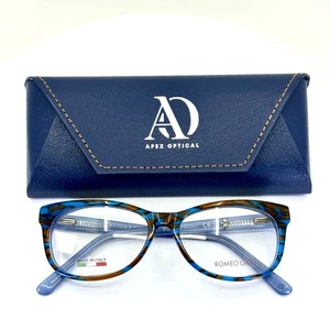 ROMEO GIGLI RG77019 B Blau Braun Damen Semi Cat Eye Brille 53-15-135 B:37 - Bild 1 von 13