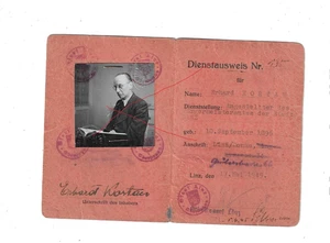 Nr.56088 TOP  Dienst Ausweis  Linz a.d.D Bürgermeisteramt 17, Mai 1945 O.Ö. - Picture 1 of 3