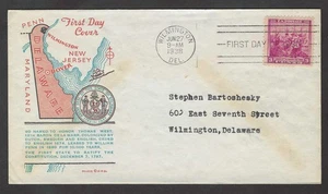 #836 3c sueco-finlandés tricentenario-delaware - Pavois FDC - Imagen 1 de 2