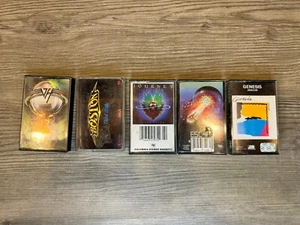 Lot of 5 80s Cassettes Journey Boston Van Halen Genesis Tested - Picture 1 of 24