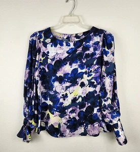 Adyson Parker Boat Neck Blouse Shirt Poet Sleeves Floral Women’s Size M Spring - Picture 1 of 8