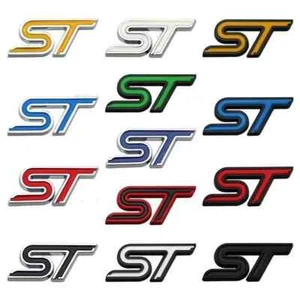 ST 3D Logo Metal Car bumper body Badge Emblem Decals Sticker For Ford Focus - Picture 1 of 13