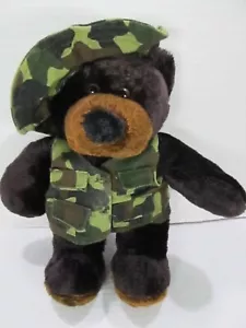 Dan Dee Armee Camouflage Teddybär braun Militär Plüsch 11 Zoll abnehmbare Weste - Bild 1 von 5