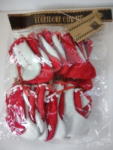Christmas Stocking & Mittens Garland Advent Countdown Stitched #'s Felt NEW  - Picture 1 of 6