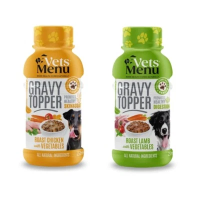 Vets Menu Gravy Topper For Dog Food Real Meat Natural Treat Chicken / Lamb 250ml