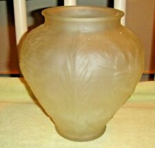 Tiffin Phoenix Consolidated Frosted Glass Vase Raised Floral Patterns