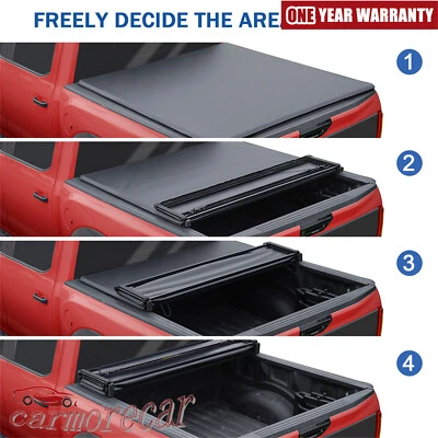 Cubierta Tonneau de 4 pliegues para plataforma de camioneta de 6,5 ft para Ford F150 04-14 Lincoln Mark LT 2006-14 Foto 1 de 4