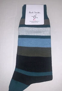 PAUL SMITH GREEN MENS SOCKS ATANAS STRIPE NWT ITALY - Picture 1 of 3
