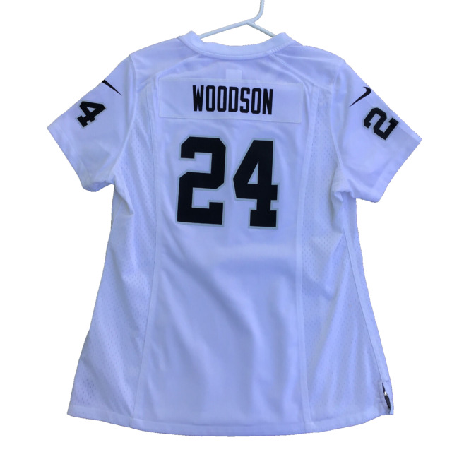 Nike Las Vegas Raiders No24 Charles Woodson White/Black Men's Stitched NFL Elite Split Jersey