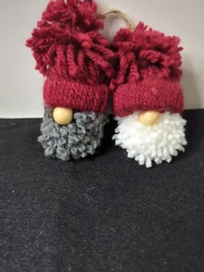 Pair Of Hand Made Gnomes Ornament Holiday Decor - Picture 1 of 5