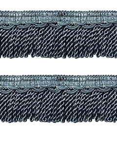 Bullion Cord Fringe on Braid - Blue 80mm. Price is for 1 metre - Picture 1 of 1