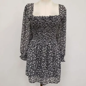 Torrid Womens Dark Floral Cottagecore Babydoll Top Size 2X Black Peasant Smocked - Picture 1 of 13