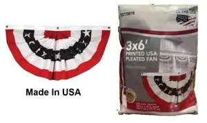 3x6 Ft American Pleated Fan Flag, American Flag Bunting for Outdoor, Made in USA - Picture 1 of 4
