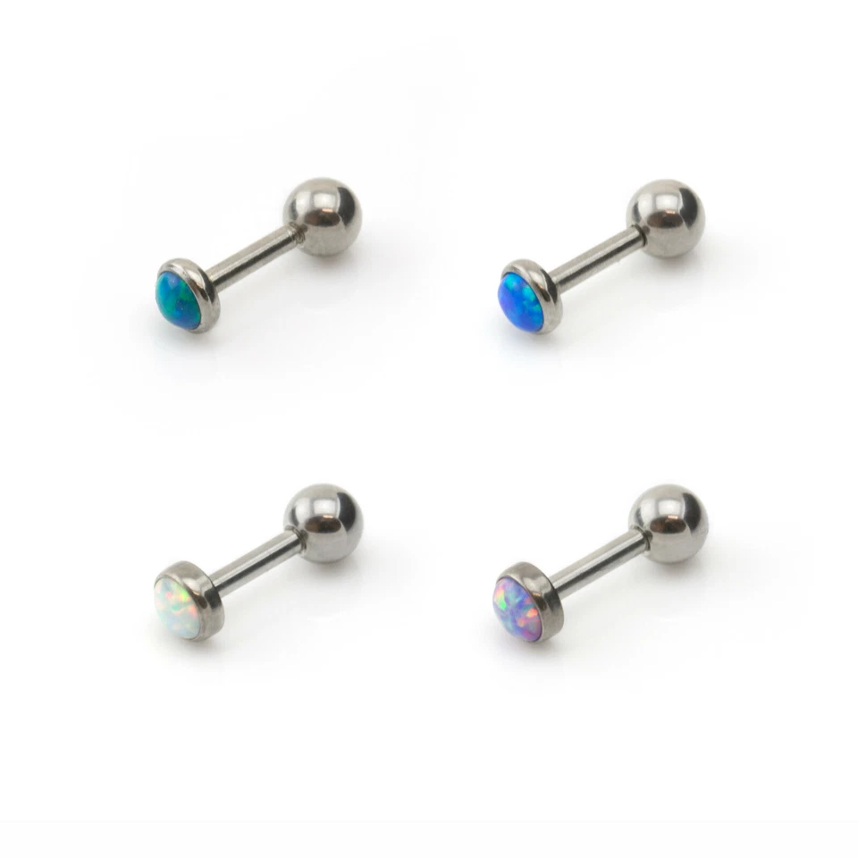 Opal Set Stein Helix Knorpel Tragus Conch Stud Mit Stahlstange - Bild 1 von 1