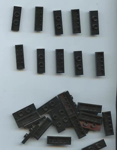 LEGO x 29 Black Plate, Modified 1 x 3 with 2 Studs (Double Jumper) - Picture 1 of 1
