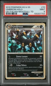PSA 9 - Umbreon 10/90 Italian 2010 Undaunted Cracked Ice Holo - POP 1 - Picture 1 of 5