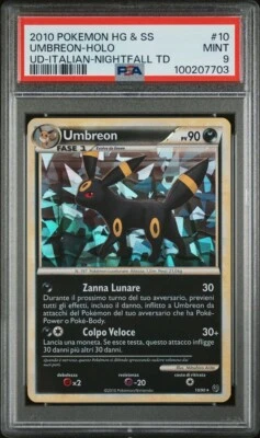 PSA 9 - Umbreon 10/90 Italian 2010 Undaunted Cracked Ice Holo - POP 1 - Image 1 of 4