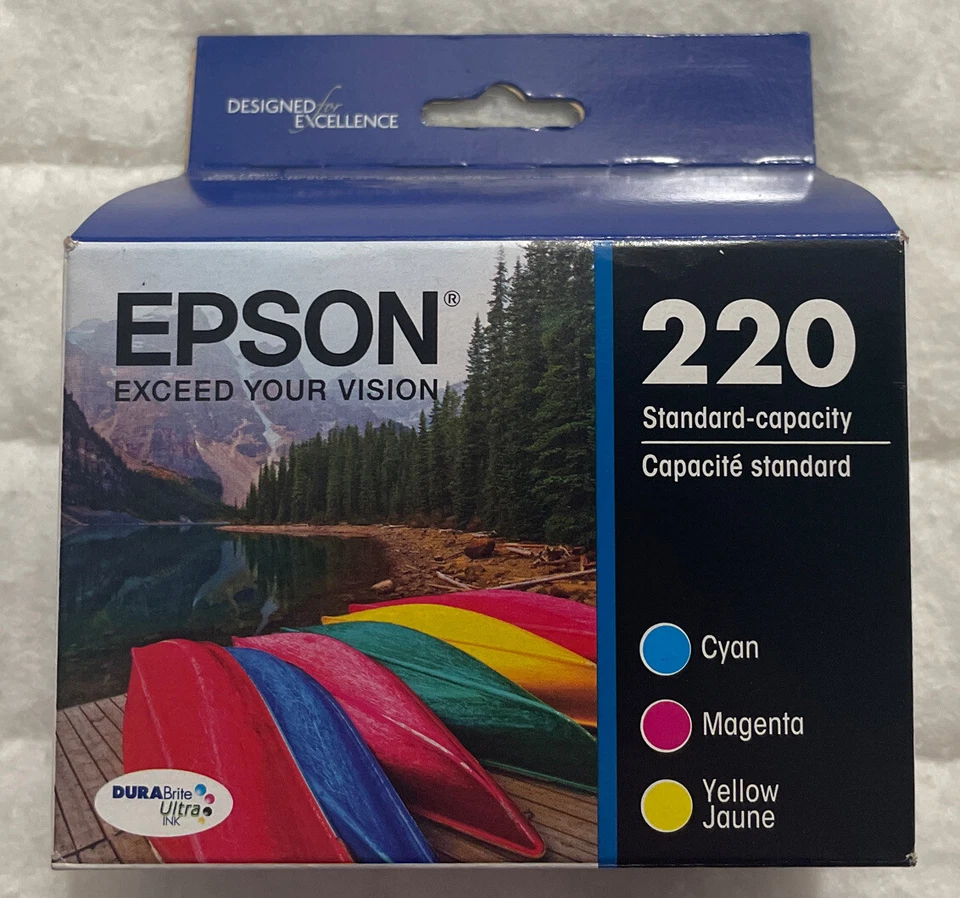 EPSON T220420 (220) Yellow Ink Cartridge Genuine OEM Original