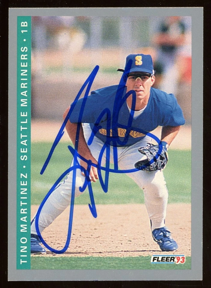 1993 Fleer TINO MARTINEZ Signed Card autograph AUTO MARINERS YANKEES - Image 1 of 1
