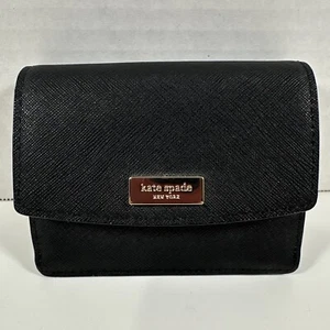 Kate Spade Newbury Lane Petty Black Saffiano Leather Clutch Wallet - Picture 1 of 8