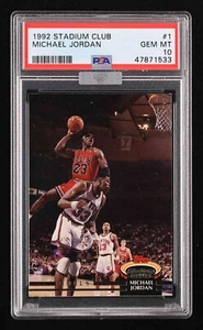 Michael Jordan 1992 Topps Stadium Club #1 PSA 10 MBA plateado - Imagen 1 de 2