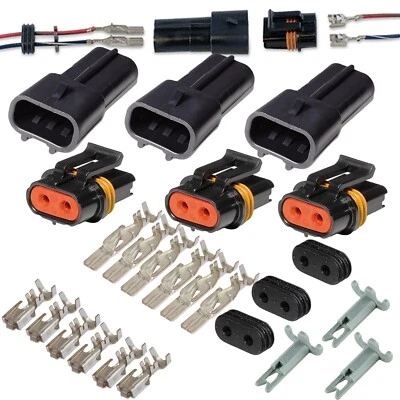 3PACK 46amp APTIV Metri-Pack 630 Series 2-Conductor Connector w/10-12 AWG, 2-Pin - Image 1 of 4