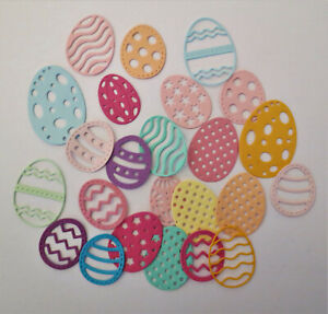 Intricate Small Egg Eggs Easter Paper Die Cut Embellishments scrapbooking 24 pc