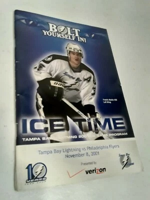 ICE TIME TAMPA BAY LIGHTNING VS PHI FLYERS 11/9/2001 GAME PROGRAM NHL TB HOCKEY  - Image 1 of 4