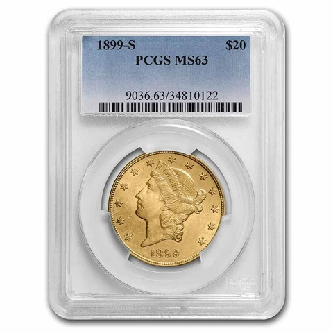1899-S $20 Liberty Gold Double Eagle MS-63 PCGS - SKU #73512 Cover
