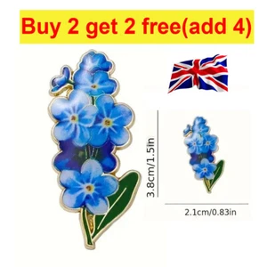 Blue Forget Me Not Flower Small Badge Vintage Look Pin Enamel Gold Brooch Gift - Picture 1 of 6