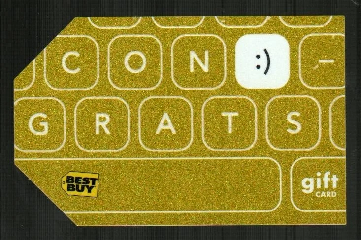 BEST BUY Congrats ( 2005 ) Die-Cut Gift Card ( $0 ) - Image 1 of 1