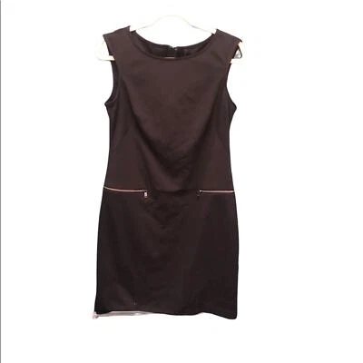 VESTIDO VAINA ANDREW MARC NEW YORK NEGRO CON BOLSILLOS CON CREMALLERA MUJER TALLA 10 Foto 1 de 4