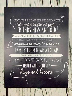 May This Home Quote Chalkboard Style Black Frame - Image 1 of 2