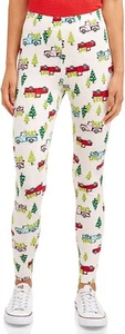 NO BOUNDARIES JUNIORS LEGGINGS VTG TRUCKS/CHRISTMAS TREES XL(15-17) NWT [CHR25] - Picture 1 of 3